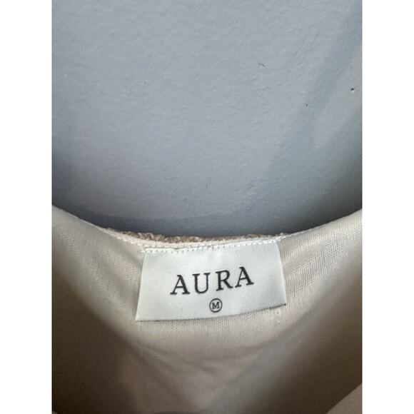 Aura Slip Dress Flowy Feminine Womens Medium Tan Snakeskin Sexy Feminine Chic - Picture 4 of 7